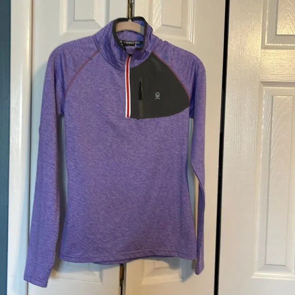 NWOT Little Donkey Andy purple dry fit 3/4 zip shirt size XS - Picture 1 of 5